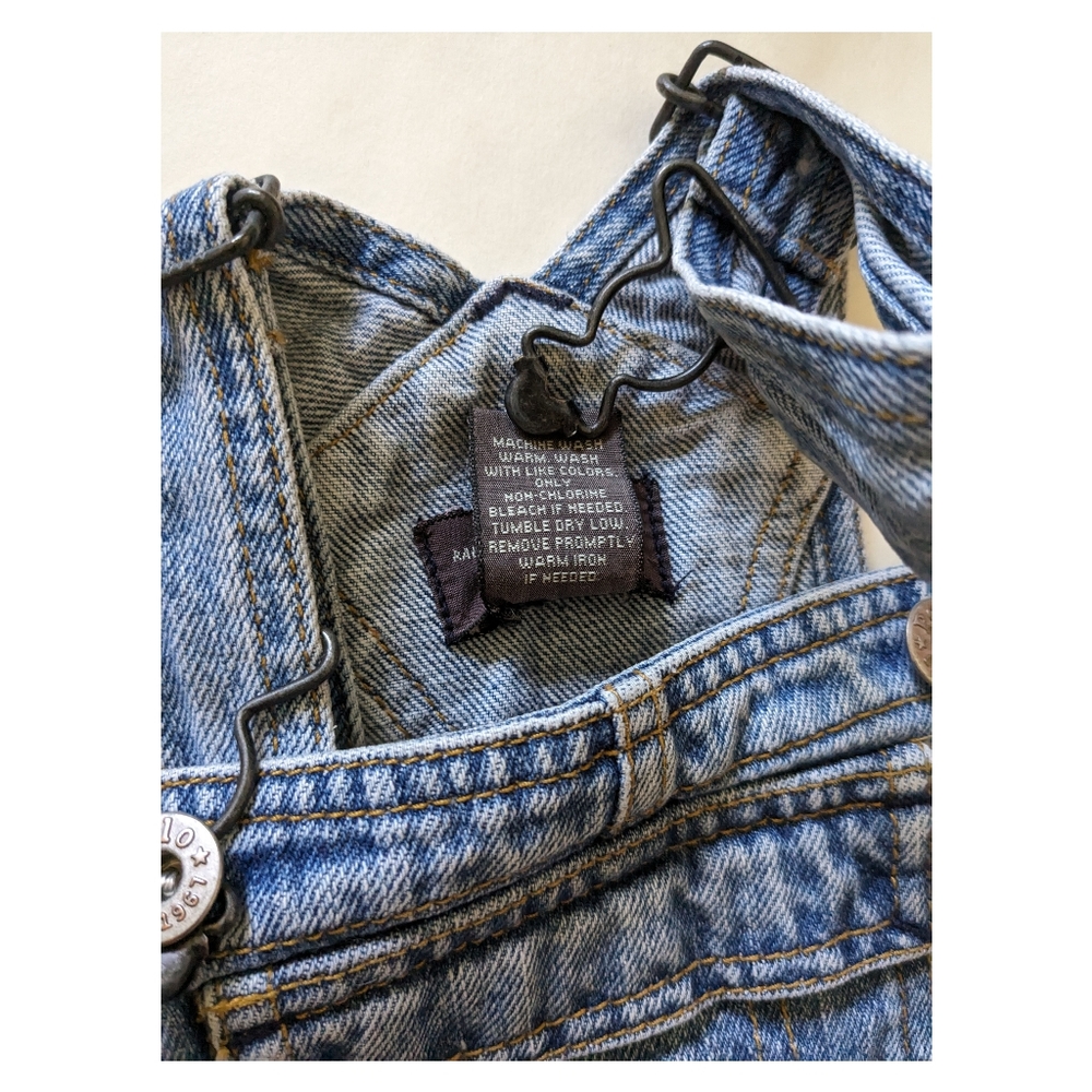 Vintage Polo Ralph Lauren cotton denim overalls toddler size 24 months wide leg - Picture 3 of 9